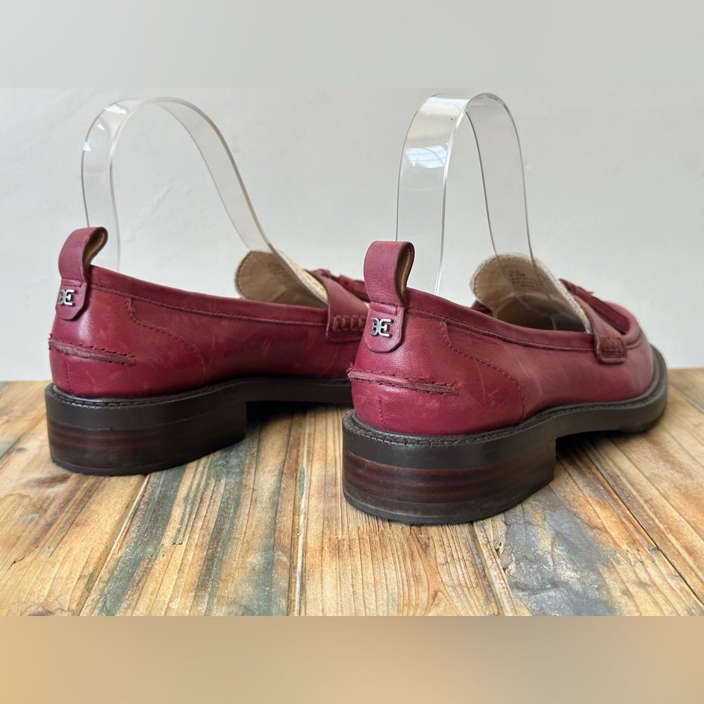 Sam Edelman Caylia Burgundy Ivory Tassel Loafer Women's Size 5.5 M - Picture 5 of 9